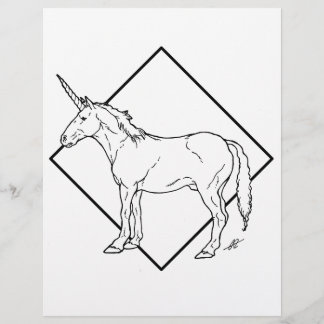 Dark Unicorn - Colouring Page.