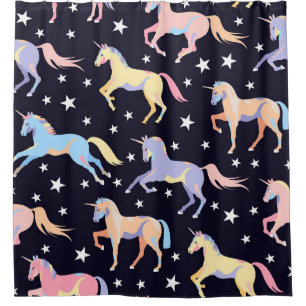 Dark Unicorn Fantasy: Magical Seamless. Shower Curtain