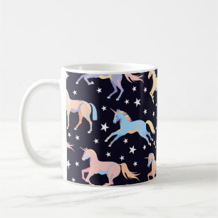 Dark unicorn pattern. Seamless unicorn and star de Coffee Mug