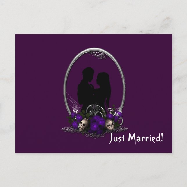 Dark Union Vampire Goth Wedding Announcement Postcard (Front)