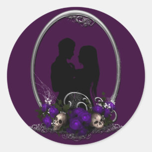 Dark Union Vampire Goth Wedding Classic Round Sticker