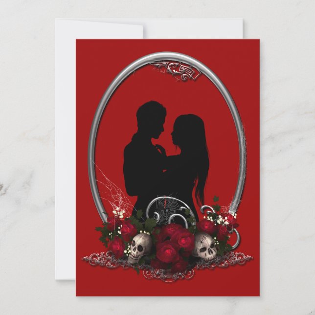 Dark Union Vampire Goth Wedding Invitation (Front)