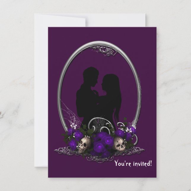 Dark Union Vampire Goth Wedding Invitation (Front)