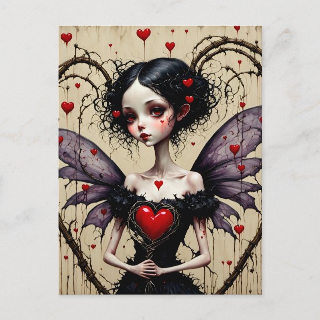 Dark Valentine Fairy Postcard (Front)