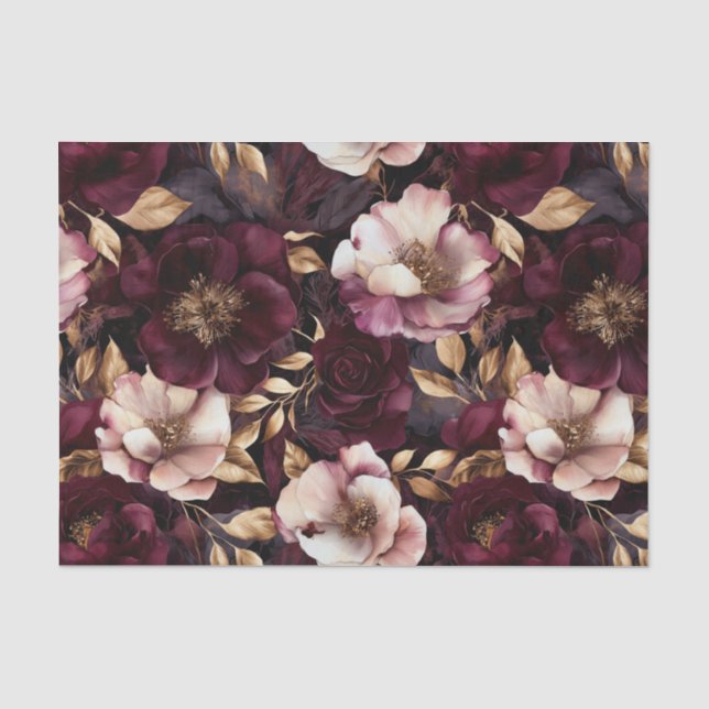 Dark Velvet Flowers Decoupage Paper (Front)