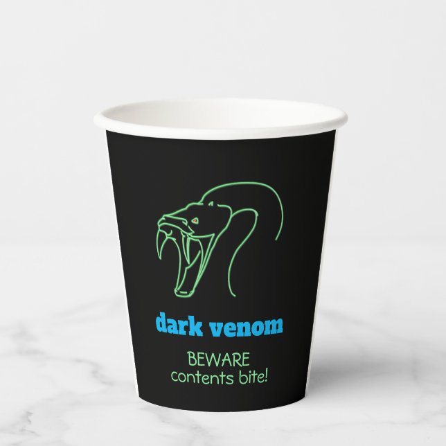 Dark Venom with Bite - Snake Head and Fangs Paper Cups (Front)