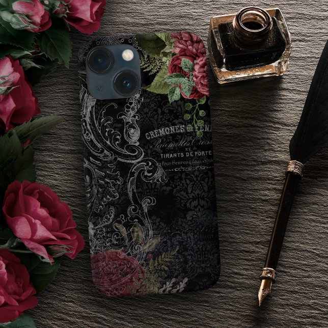 Dark Victorian French Rose Ephemera  Case-Mate iPhone Case (Creator Uploaded)