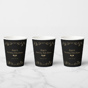 Dark Victorian Gothic Halloween Baby Shower  Paper Cups
