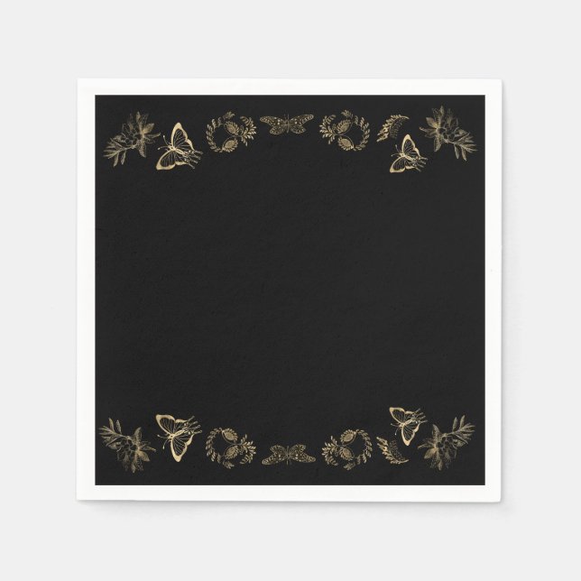 Dark Victorian Gothic Halloween Party Napkin (Front)