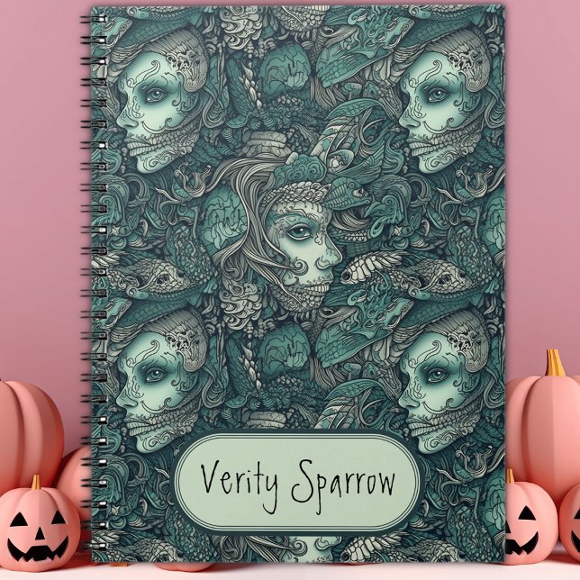 Dark Victorian Gothic Zombie Mermaid Personalised Notebook (Creator Uploaded)