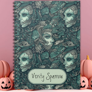 Dark Victorian Gothic Zombie Mermaid Personalized Notebook