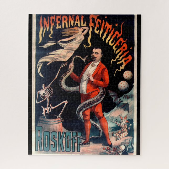 Dark Victorian Magic Act Advertisement Jigsaw Puzzle (Vertical)