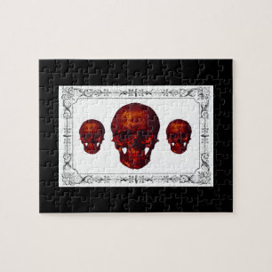 Dark Victorian Red Skull Jigsaw Puzzle