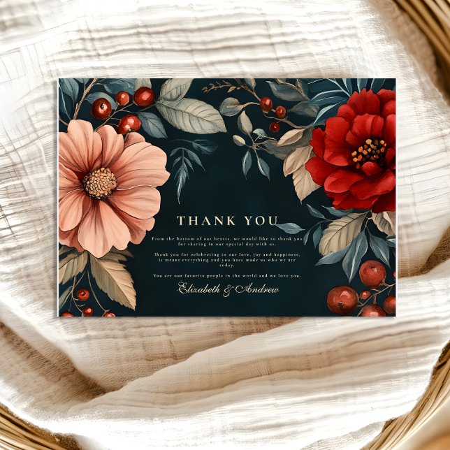 Dark Victorian Romance Wedding Thank You Card (Creator Uploaded)