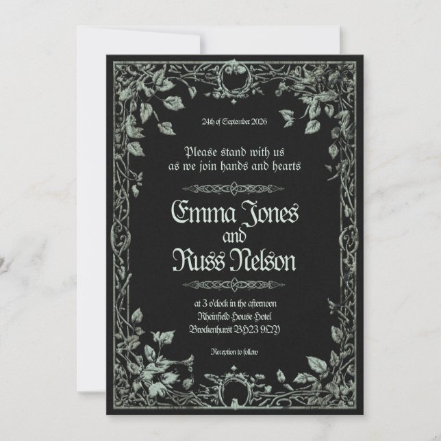 Dark Viking Norse Wedding Invitation (Front)