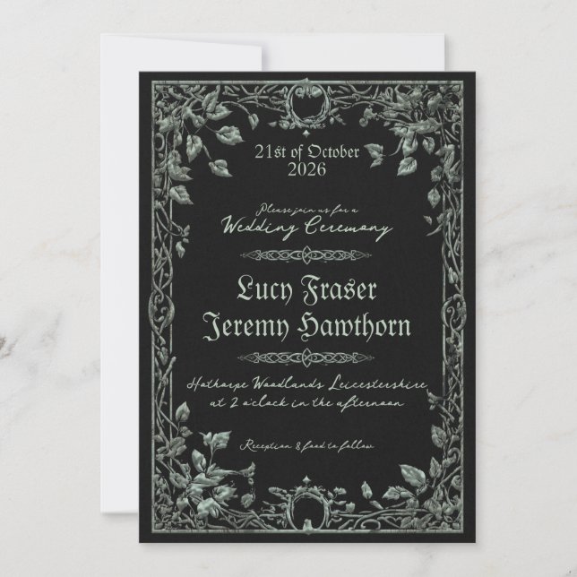 Dark Viking Wedding Invitation  (Front)