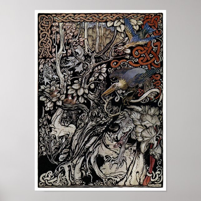 Dark Vintage Fairy tale Book Illustration Poster (Front)