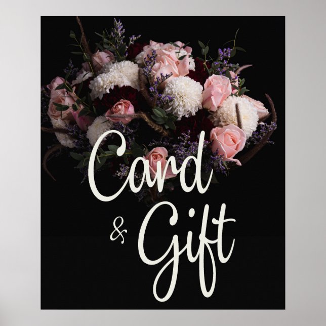 Dark vintage Floral  Cards &Gifts Poster (Front)