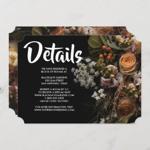 Dark vintage Floral   Invitation