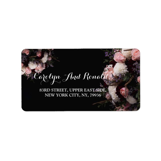 Dark vintage Floral  Label (Front)