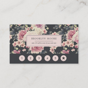 Dark Vintage Floral Logo Loyalty Card
