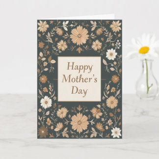 Dark Vintage Floral Mothers Day Mum Card