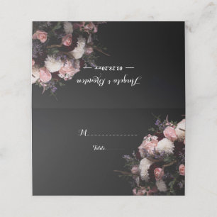 Dark vintage Floral Place Card