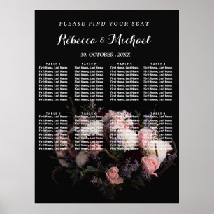 Dark vintage Floral Poster