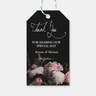 Dark vintage Floral  thank you Gift Tags