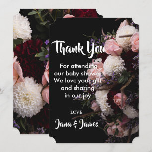 Dark vintage Floral thank you Invitation