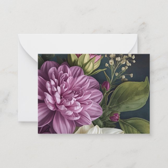 Dark Vintage Flowers Card (Front)