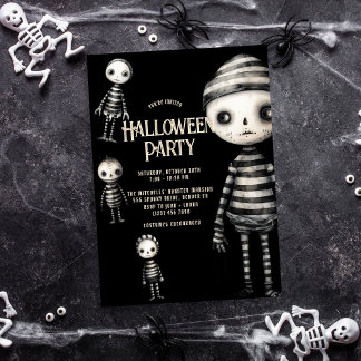 Dark Vintage Ghotic Voodoo Halloween Party Invitation