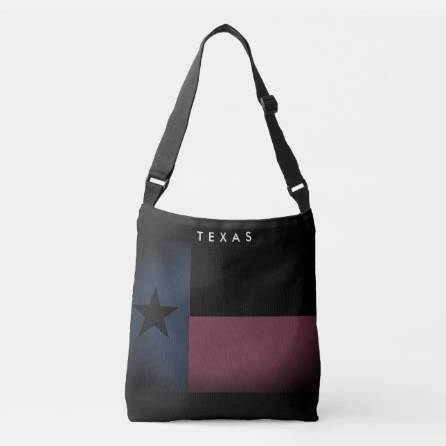 Dark vintage Texas flag custom crossbody bag (Front)