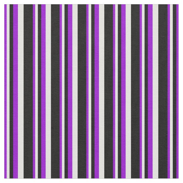 Dark Violet, Light Cyan, and Black Coloured Lines Fabric (Close Up)