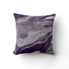Dark Violet Marble Agate Silver Glitter Glam #1 