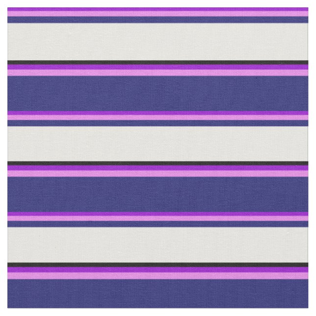 Dark Violet, Violet, Midnight Blue, White & Black Fabric (Close Up)