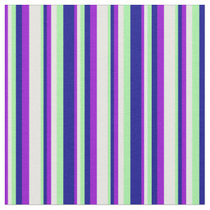 Dark Violet, White, Green, and Dark Blue Pattern Fabric