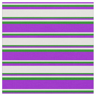 Dark Violet, White & Green Coloured Lines Fabric