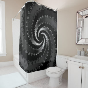 Dark Vortex Fractal Shower Curtain