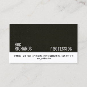 Dark wall faux concrete and white stripe cover business card