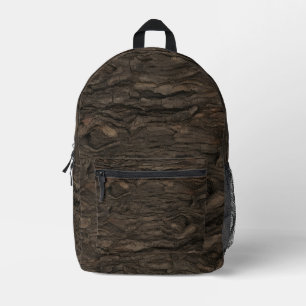 Dark Walnut Bark Rugged Woodland Hunter Camo Printed Backpack
