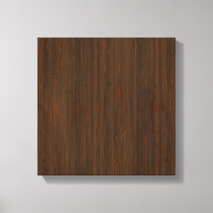 Dark Walnut Brown Bamboo Wood Grain Look Canvas Print