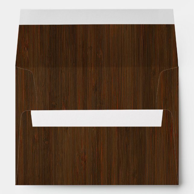 Dark Walnut Brown Bamboo Wood Grain Look Envelopes (Back (Bottom))