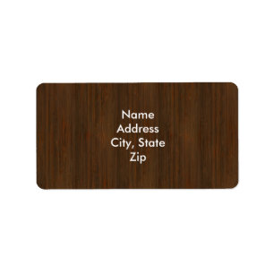 Dark Walnut Brown Bamboo Wood Grain Look Label