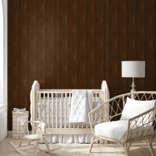 Dark Walnut Brown Bamboo Wood Grain Look Wallpaper