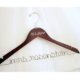 Dark Walnut Wood Personalised Wedding Dress Hanger
