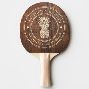Dark Walnut Wood Pineapple Wedding Names Ping Pong Paddle