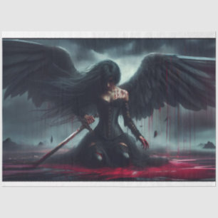 Dark Warrior Angel Storm Tissue Paper