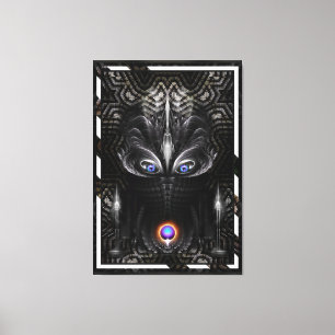 Dark Warrior Sculpture Fractal Art Canvas Print