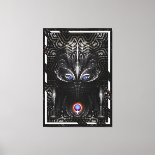 Dark Warrior Sculpture Fractal Art Canvas Print (Front)